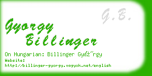 gyorgy billinger business card